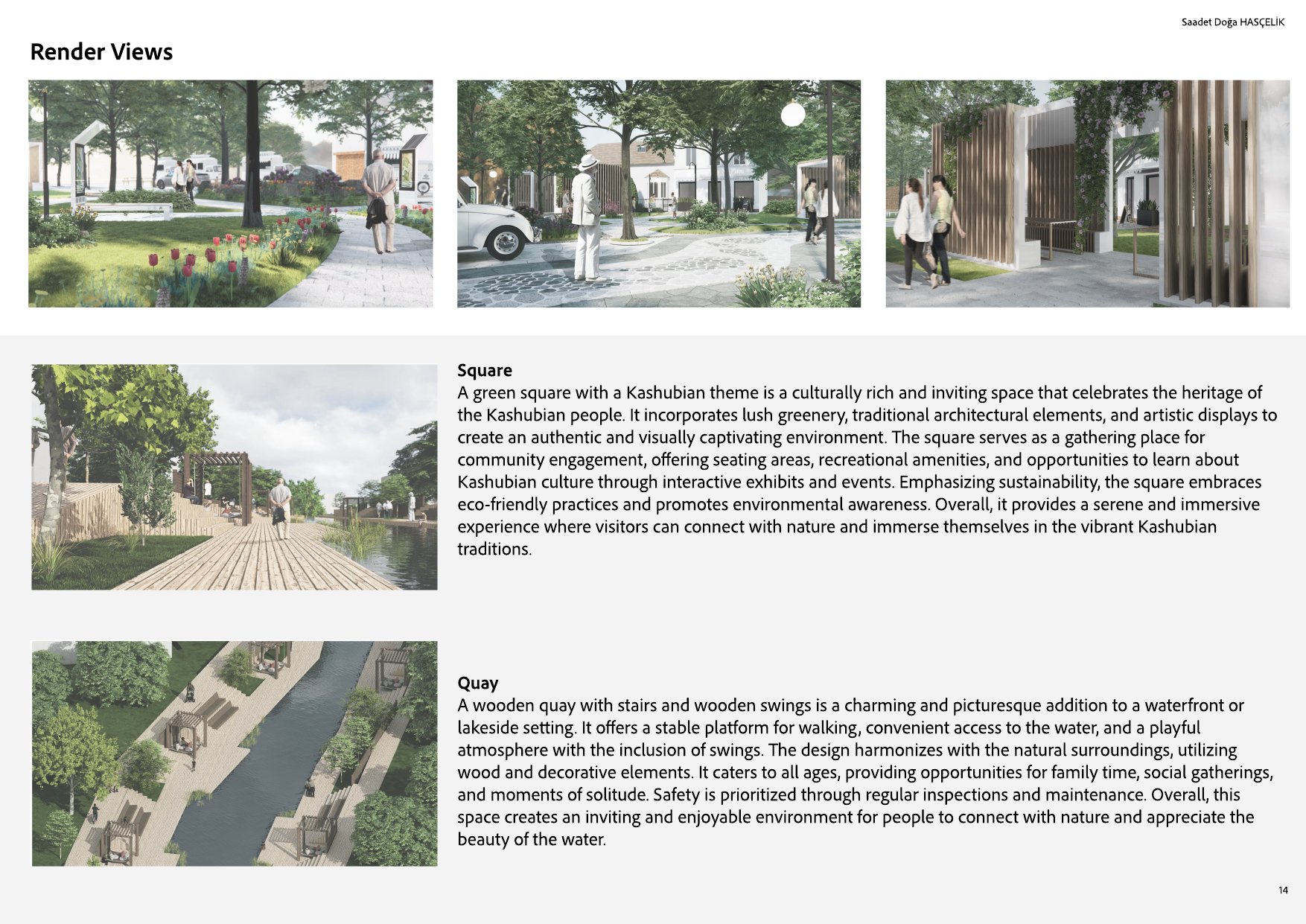 Kaszubski Square, renders of the square and the quay