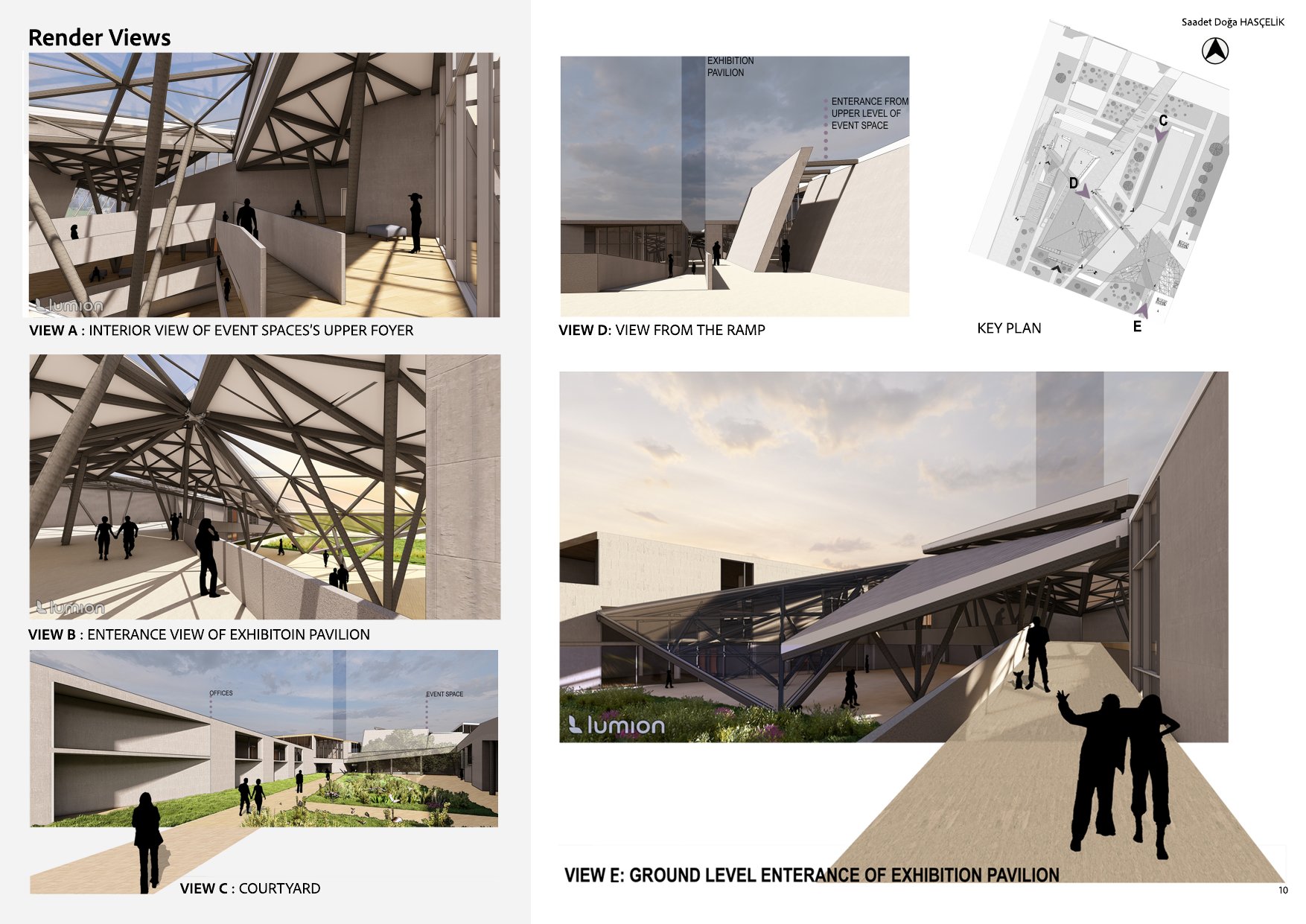 Solidarity Nexus, interior render of the exhibition pavilion
